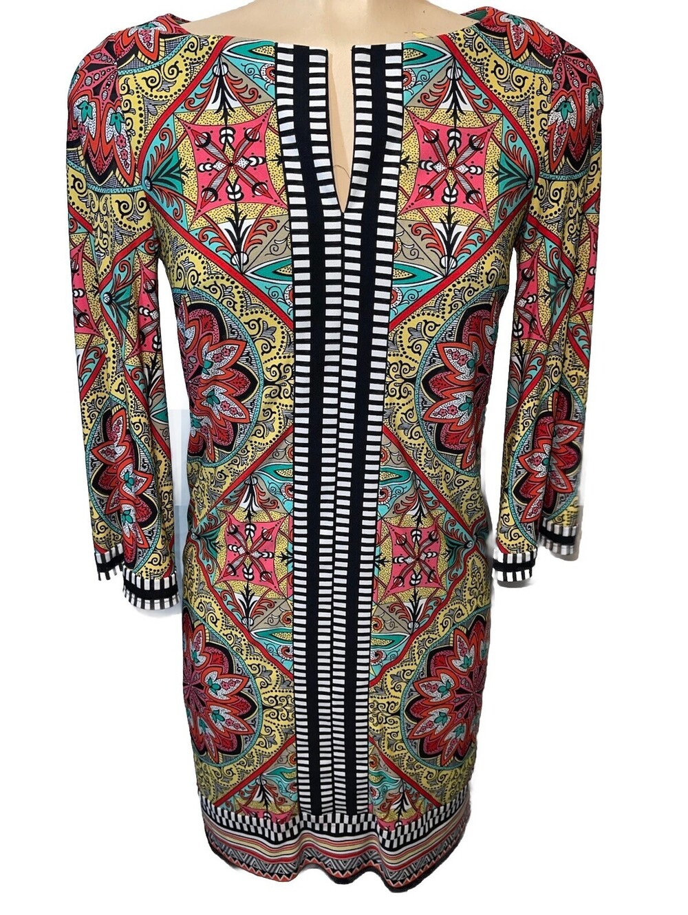 Laundry Shelli Segal Dress Women’s Size 2 Colorful Geometric Shift Boho Lined